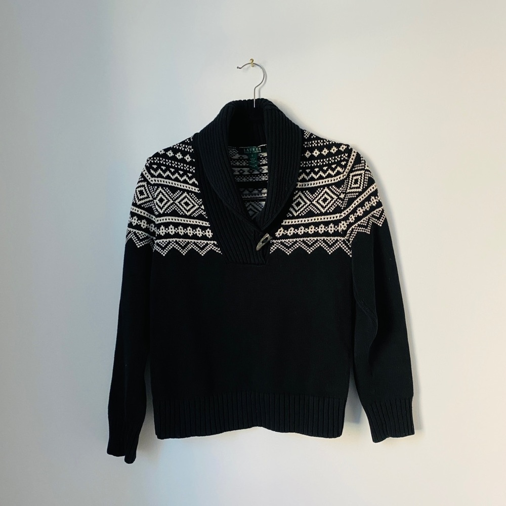 Ralph Lauren black Fair isle Sweater